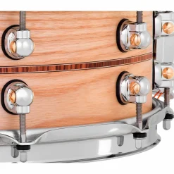 Pearl Music City Custom Solid Shell Snare Ash with Boxwood-Rose Inlay 14 x 5 in.
