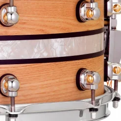 Pearl Music City Custom Solid Shell Snare Ash with DuoBand Ebony Marine Inlay 14 x 6.5 in.