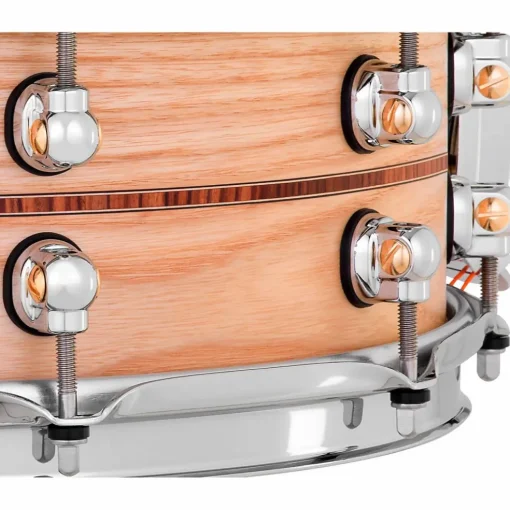 Pearl Music City Custom Solid Shell Snare Ash with Boxwood-Rose Inlay 14 x 5 in.