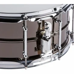 Pork Pie Big Black Brass Snare Drum With Tube Lugs and Chrome Hardware With SKB Case