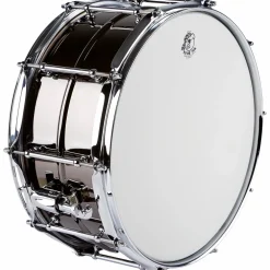 Pork Pie Big Black Brass Snare Drum With Tube Lugs and Chrome Hardware With SKB Case