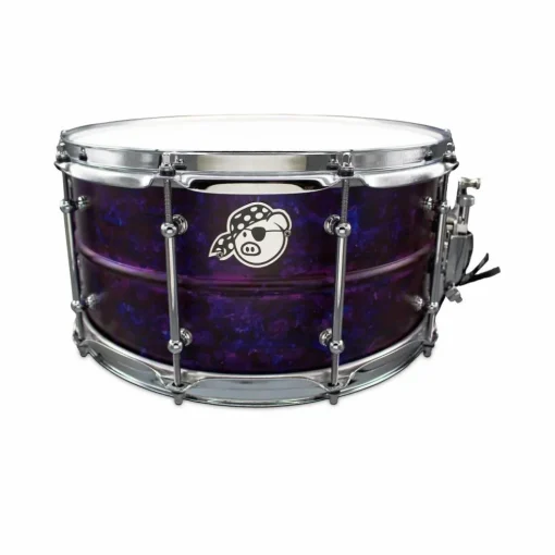 Pork Pie Seamless Aluminum Snare Drum with Purple Ink Finish 14 x 6.5 in.