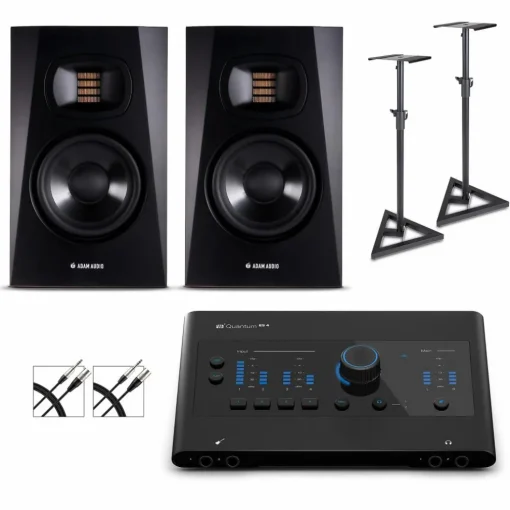 PreSonus Quantum ES4 Audio Interface with Adam Audio T Series Studio Monitor Pair (Cables & Stands Included) T5