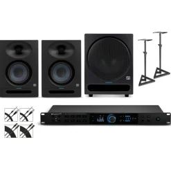 PreSonus Quantum HD8 Audio Interface with Eris 2nd Gen 5" Studio Monitor Pair & SUB10 (Stands & Cables Included)