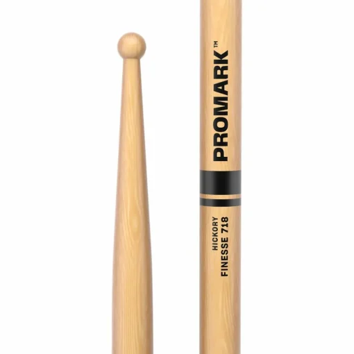 Promark Finesse 718 Hickory Small Round Wood Tip Drum Sticks Wood
