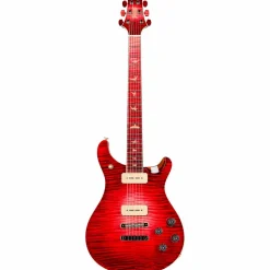 PRS Private Stock McCarty 594 with P90s Curly Maple Top African Ribbon Mahogany Back Stained Curly Maple Fretboard with Pattern Vintage Neck Electric Guitar Blood Red Glow