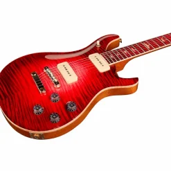 PRS Private Stock McCarty 594 with P90s Curly Maple Top African Ribbon Mahogany Back Stained Curly Maple Fretboard with Pattern Vintage Neck Electric Guitar Blood Red Glow