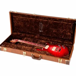 PRS Private Stock McCarty 594 with P90s Curly Maple Top African Ribbon Mahogany Back Stained Curly Maple Fretboard with Pattern Vintage Neck Electric Guitar Blood Red Glow