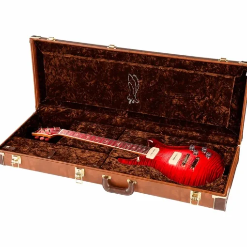 PRS Private Stock McCarty 594 with P90s Curly Maple Top African Ribbon Mahogany Back Stained Curly Maple Fretboard with Pattern Vintage Neck Electric Guitar Blood Red Glow