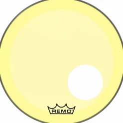 Remo Powerstroke P3 Colortone Yellow Resonant Bass Drum Head With 5" Offset Hole 18 in.