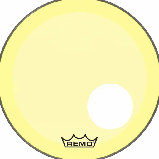 Remo Powerstroke P3 Colortone Yellow Resonant Bass Drum Head With 5" Offset Hole 18 in.