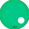 Remo Powerstroke P3 Colortone Green Resonant Bass Drum Head With 5" Offset Hole 22 in.