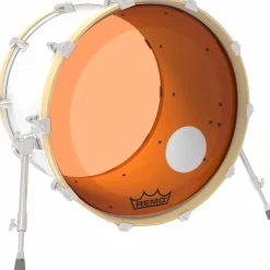 Remo Powerstroke P3 Colortone Orange Resonant Bass Drum Head With 5" Offset Hole 22 in.