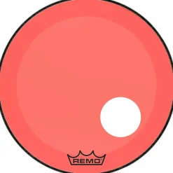 Remo Powerstroke P3 Resonant Colortone Red Bass Drum Head With 5" Offset Hole 22 in.