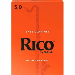 Rico Bass Clarinet Reeds, Box of 10 Strength 3