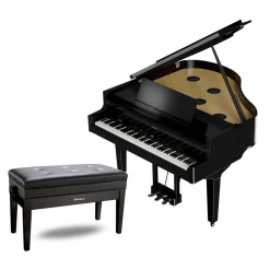 Roland GP-9M Digital Grand Piano With Moving Keys and Bench Polished Ebony
