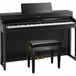 Roland HP702 Digital Upright Piano With Bench Charcoal Black