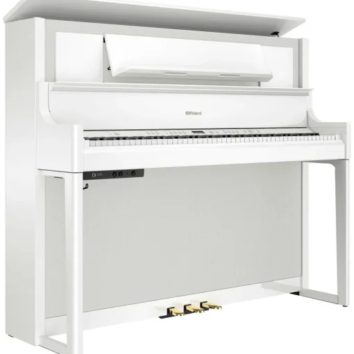 Roland LX708 Premium Digital Upright Piano With Bench Polished White