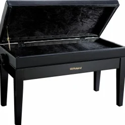 Roland RPB-D400-US Piano Bench, Duet Size, Vinyl Seat Polished Ebony