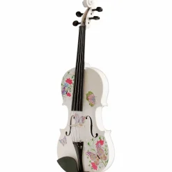 Rozanna's Violins Butterfly Dream White Glitter Series Violin Outfit 4/4