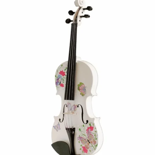 Rozanna's Violins Butterfly Dream White Glitter Series Violin Outfit 4/4