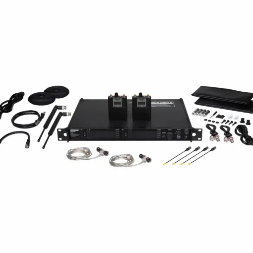 Shure PSM1000 Personal Monitor System With Dual Transmitter, Two Diversity Bodypack Receivers and Two SE425 Earphones, Band G10 470-542mHz Band J8A