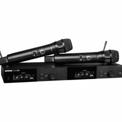 Shure SLXD24D/N8C Dual-Channel Digital Wireless Handheld Microphone System with Nexadyne 8/C Cardioid Capsules (G58: 470 to 514 MHz) Band G58 Black