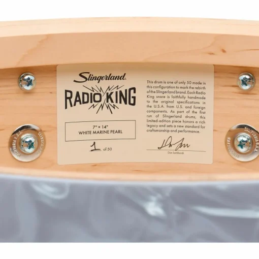Slingerland Limited-Edition Radio King Finish Ply Maple Snare Drum 14 x 7 in. White Marine Pearl