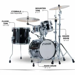 SONOR AQ2 Martini Maple 4-Piece Shell Pack Transparent Black