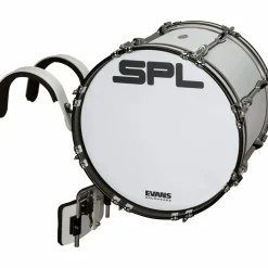 Sound Percussion Labs Birch Marching Bass Drum with Carrier - White 18 x 14 in.