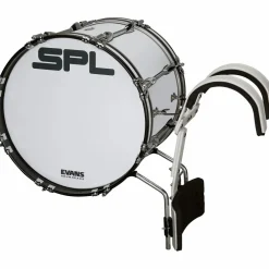 Sound Percussion Labs Birch Marching Bass Drum with Carrier - White 18 x 14 in.