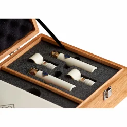 Soyuz Microphones 013 TUBE Matched Pair Small Diaphragm Tube Microphone Single Power Supply Unit with Oak Suitcase (cardioid capsule, 10dB pad)