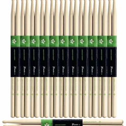 Stagg 12-Pair American Hickory Drum Sticks Wood Tip 2B