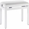 Stagg White Piano Bench With A White Velvet Top