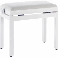 Stagg White Piano Bench With A White Velvet Top