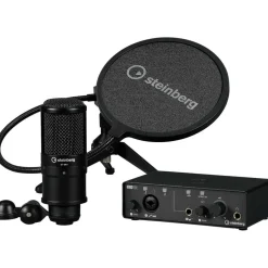 Steinberg IXO12 B Podcast Pack with Mic, Table Top Stand, & Pop Screen
