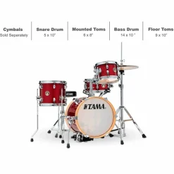 TAMA Club-JAM Flyer 4-Piece Shell Pack With 14" Bass Drum Candy Apple Mist