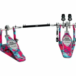 TAMA Limited-Edition 50th Anniversary Iron Cobra Power Glide Coral Swirl Double Pedal
