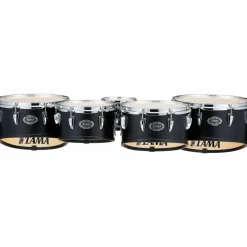 Tama Marching Fieldstar Marching Tenor Drums, Quint with Power Cut, Satin Black 6, 10 ,12, 13, 14 in.