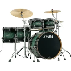 TAMA Starclassic Performer 5-Piece Shell Pack With 22" Bass Drum and Black Nickel Hardware Molten Steel Blue Burst