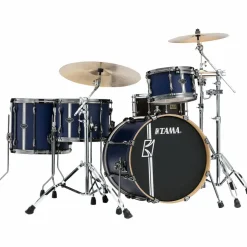 TAMA Superstar Hyper-Drive Duo 4-Piece Shell Pack Satin Blue Vertical Stripe