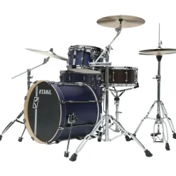 TAMA Superstar Hyper-Drive Duo 4-Piece Shell Pack Satin Blue Vertical Stripe