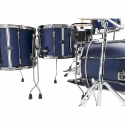 TAMA Superstar Hyper-Drive Duo 4-Piece Shell Pack Satin Blue Vertical Stripe