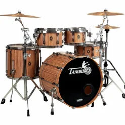 TAMBURO Opera Series 5-Piece Stave-Wood Shell Pack With 22" Bass Drum Zebrano