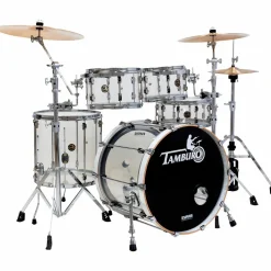 TAMBURO Volume Series 5-Piece Seamless-Acrylic Shell Pack With 22" Bass Drum Clear