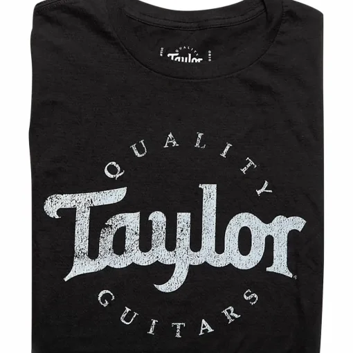 Taylor Distressed Logo T-Shirt X Large Black