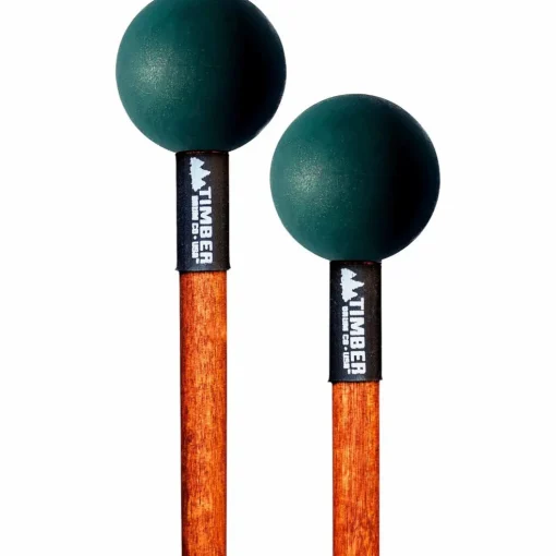 Timber Drum Company Extra Hard Rubber Mallets With Solid Hardwood Handles Extra Hard Dark Green