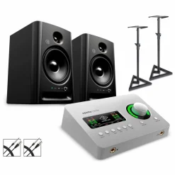 Universal Audio Apollo Solo Thunderbolt With Harbinger Studio Monitor Pair, Stands & Cables SM508