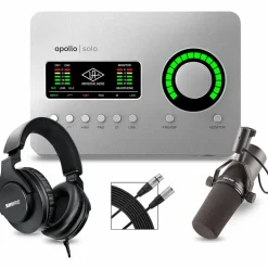 Universal Audio Apollo Solo Heritage Edition Interface With Shure SM7B, SRH 440 and Mic Cable