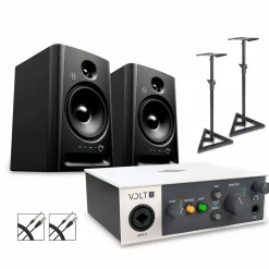 Universal Audio Volt 1 With Harbinger Studio Monitor Pair, Stands & Cables SM508
